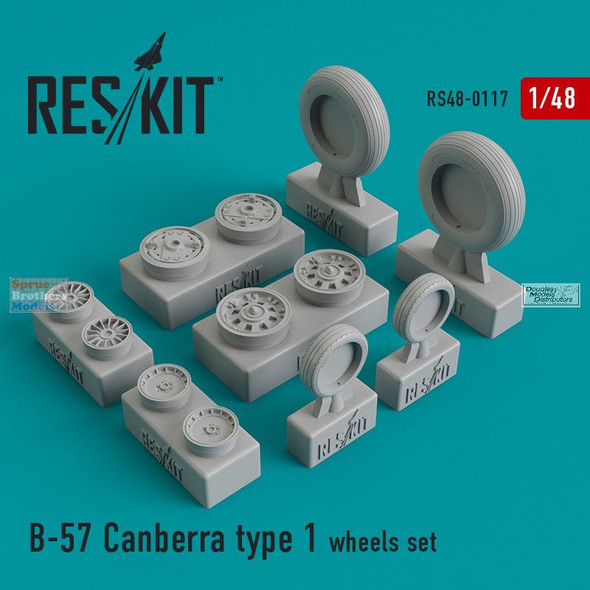 RESRS480117 1:48 ResKit Dassault B-57 Canberra Type 1 Wheels Set