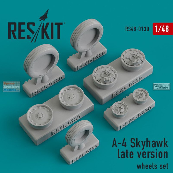 RESRS480130 1:48 ResKit A-4 Skyhawk Late Wheels Set