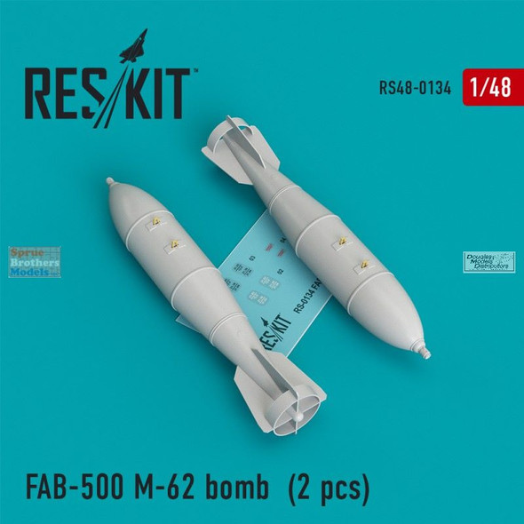 RESRS480134 1:48 ResKit FAB-500 M-62 Bomb Set