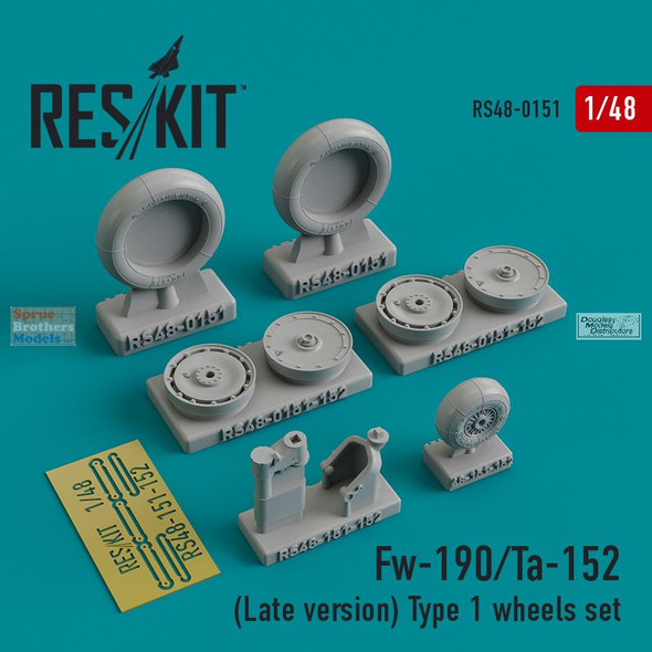 RESRS480151 1:48 ResKit Fw190 Ta152 Late Type 1 Wheels Set