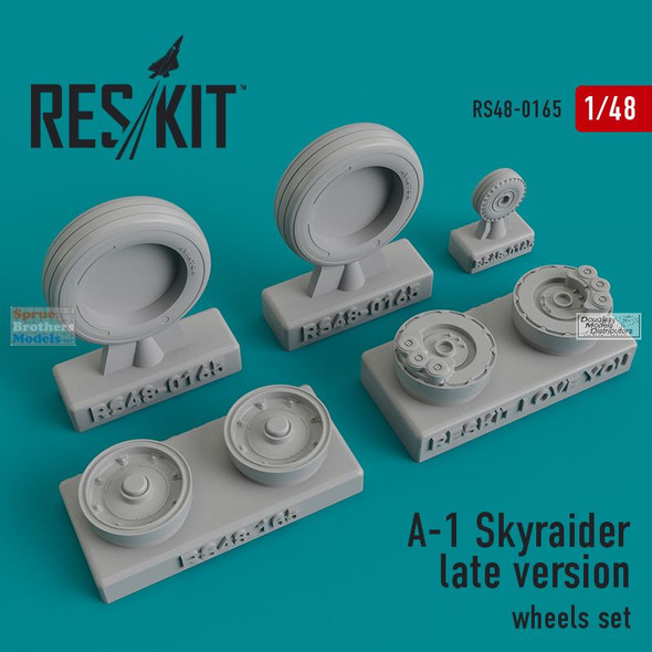 RESRS480165 1:48 ResKit A-1 Skyraider Late Wheels Set