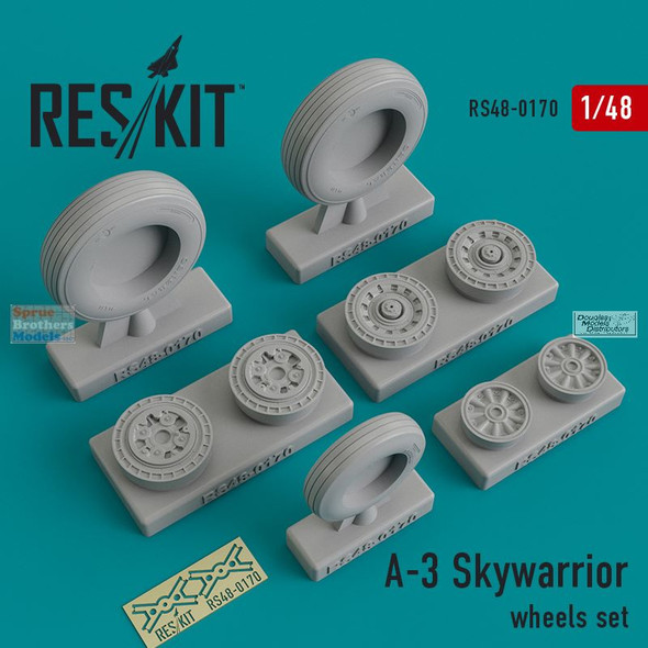 RESRS480170 1:48 ResKit A-3 Skywarrior Wheels Set