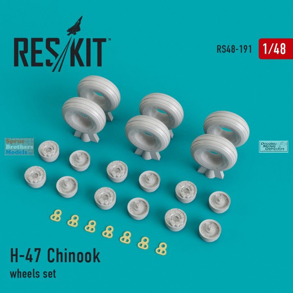 RESRS480191 1:48 ResKit H-47 Chinook Wheels Set