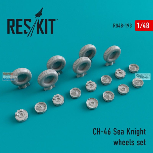 RESRS480193 1:48 ResKit CH-46 Sea Knight Wheels Set