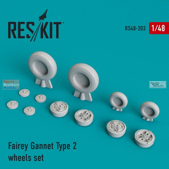 RESRS480203 1:48 ResKit Fairey Gannet Type 2 Wheels Set