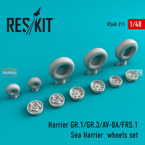 RESRS480211 1:48 ResKit Harrier GR.1/GR.3/FRS.1 AV-8A Wheels Set