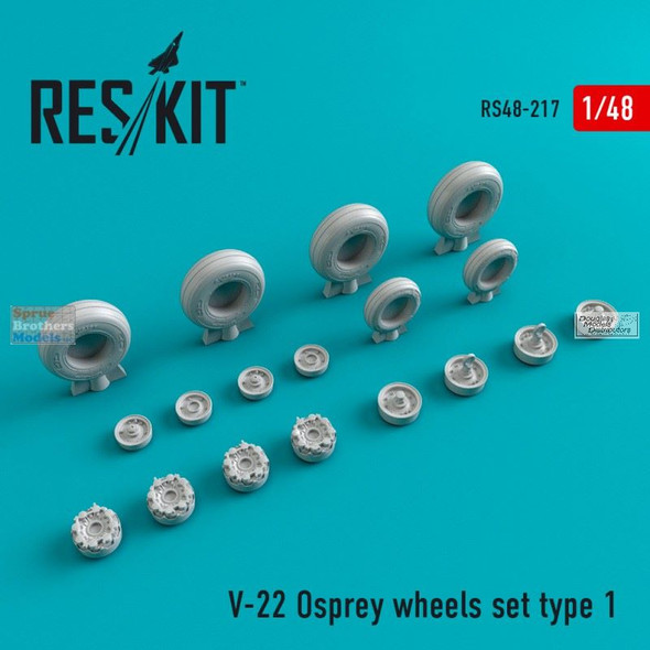 RESRS480217 1:48 ResKit V-22 Osprey Type 1 Wheels Set