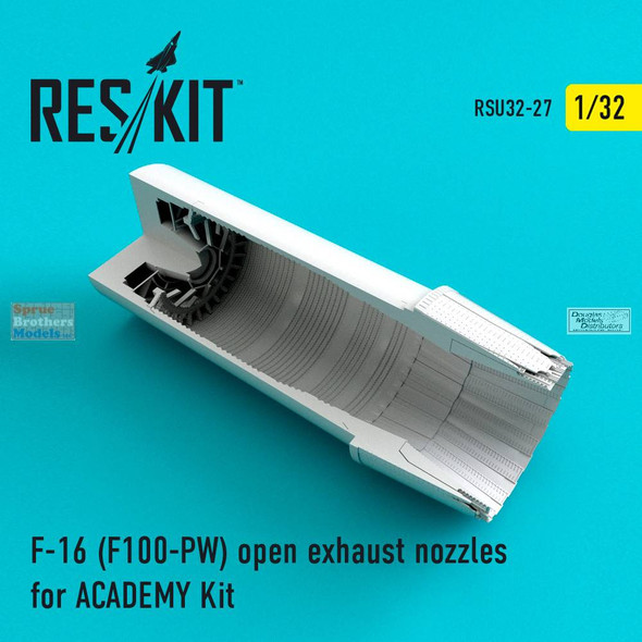 RESRSU320027U 1:32 ResKit F-16 Falcon (F100-PW) Open  Exhaust Nozzle (ACA kit)