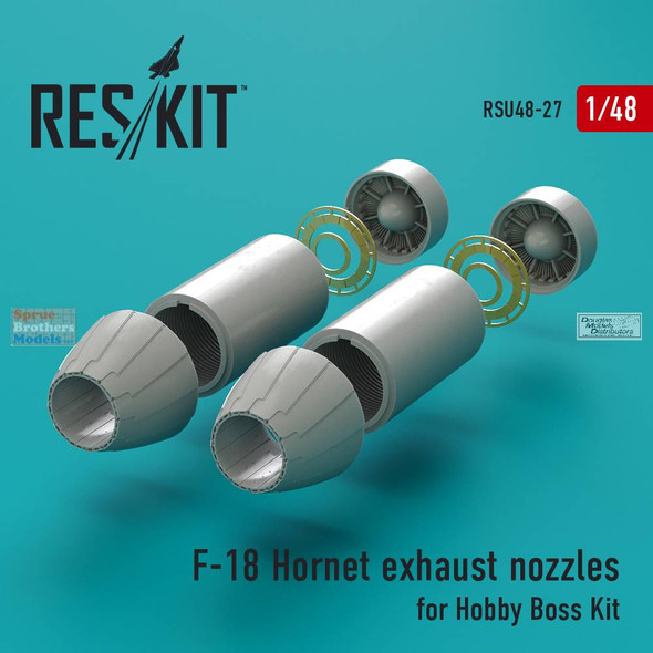 RESRSU480027U 1:48 ResKit F-18 Hornet Exhaust Nozzles (HBS kit)