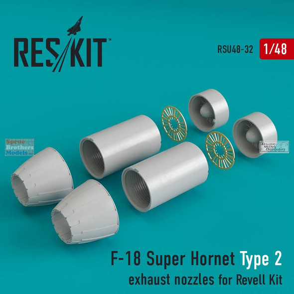 RESRSU480032U 1:48 ResKit F-18E F-18F Super Hornet Exhaust Nozzles Type 2 (REV kit)