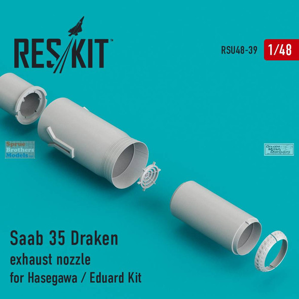 RESRSU480039U 1:48 ResKit Saab 35 Draken Exhaust Nozzles (HAS/EDU kit)