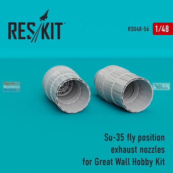 RESRSU480056U 1:48 ResKit Su-35 Flanker Fly Position Exhaust Nozzles (GWH kit)