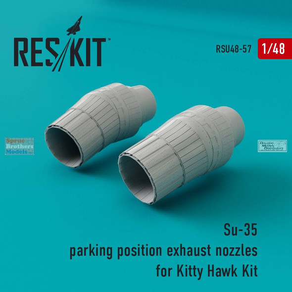 RESRSU480057U 1:48 ResKit Su-35 Flanker Parking Position Exhaust Nozzles (KTH kit)
