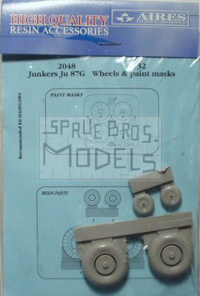 ARS2048 1:32 Aires Junkers Ju87G Wheels and Paint Mask Set (HAS kit) #2048