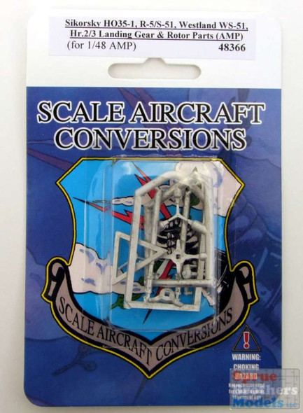 SAC48366 1:48 Scale Aircraft Conversions - Sikorsky HO35-1, R-5/S-51 Westland WS-51 Hr.2/3 Landing Gear & Rotor Parts (AMP kit)