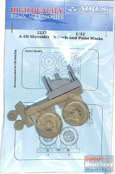 ARS2227 1:32 Aires A-1H Skyraider Wheels & Paint Mask (TRP kit)