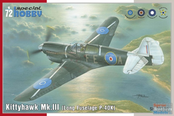 SPH72380 1:72 Special Hobby Kittyhawk Mk.III (Long Fuselage P-40K)