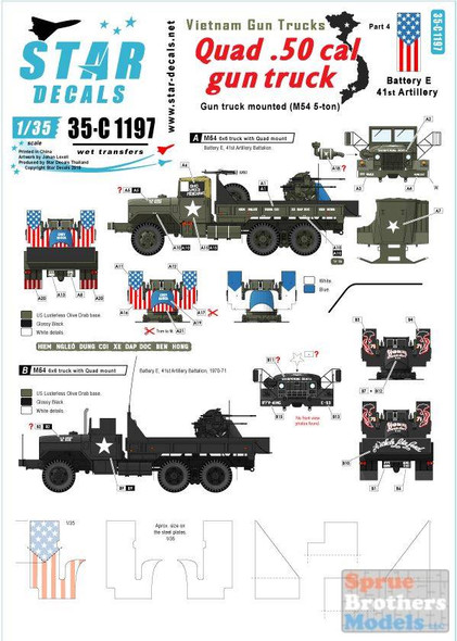 SRD35C1197 1:35 Star Decals - Vietnam Gun Trucks Part 4: M54 5-ton Truck