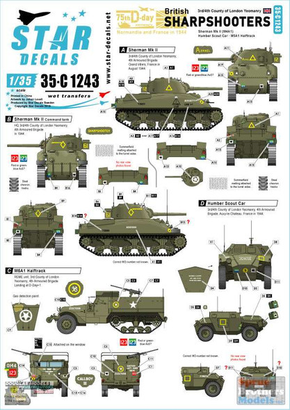 SRD35C1243 1:35 Star Decals - 75th D-Day Special: British Sharpshooters