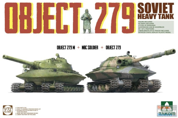 TAK05005 1:72 Takom Soviet Heavy Tank Object 279 + Object 279M + NBC Soldier Figure (2 tanks included)