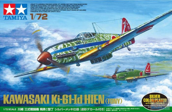 TAM25420 1:72 Tamiya Kawasaki Ki-61-Id Hien (Tony) [Silver Plated w/ Camo Decals Version]
