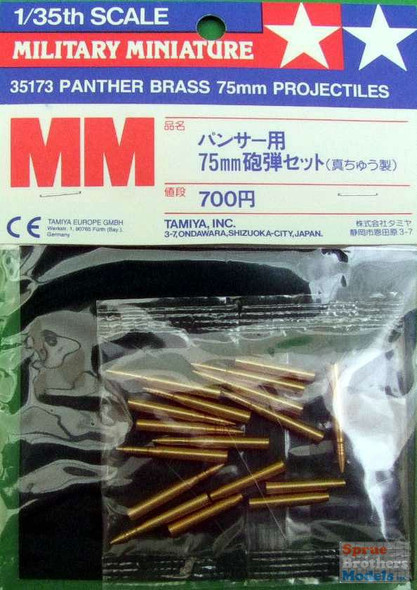 TAM35173 1:35 Tamiya Panther Brass 75mm Projectiles