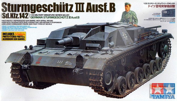 TAM35281 1:35 Tamiya Sturmgeschutz STuG III Ausf B SdKfz 142 #35281