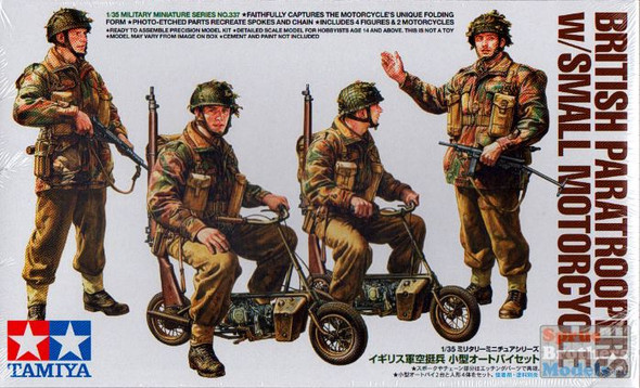 TAM35337 1:35 Tamiya British Paratroopers with Small Motorcycle