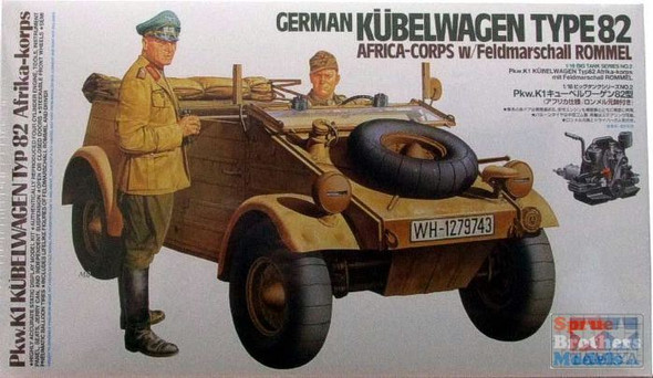 TAM36202 1:16 Tamiya German Kubelwagen Type 82 Afrika Korps with Rommel
