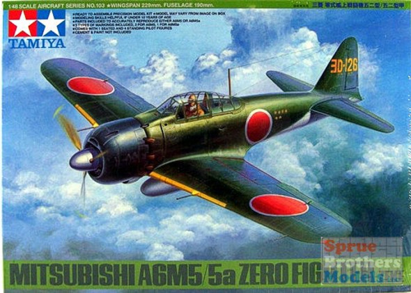 TAM61103 1:48 Tamiya Mitsubishi A6M5/5a Zero - Fighter (Zeke) #61103
