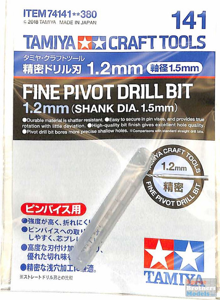 TAM74141 Tamiya Fine Pivot Drill Bit - 1.2mm (Shank 1.5mm)