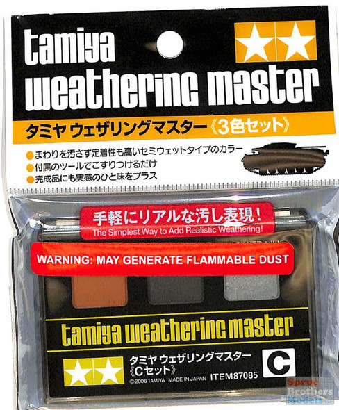 TAM87085 Tamiya Weathering Master C Set (Orange Rust, Gen Metal, Silver)