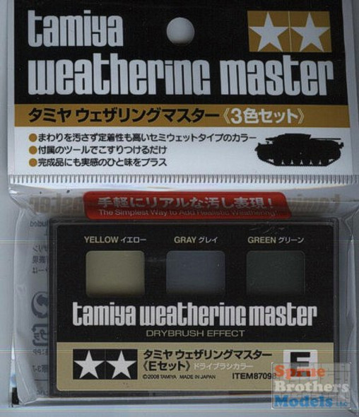 TAM87098 Tamiya Weathering Master E Set - (Yellow Grey Green) Dry Brush #87098