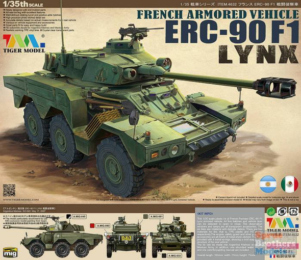 TIG4632 1:35 Tiger Model French Armored Car ERC-90F1 Lynx