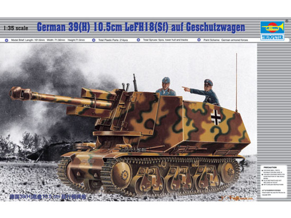 TRP00353 1:35 Trumpeter German 39(H) 10.5cm LeFH18(Sf) auf Geschutzwagen #353