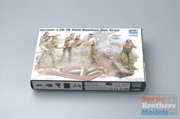 TRP00425 1:35 Trumpeter German Field Howitzer Gun Firing Crew Figure Set (5 figures) #425