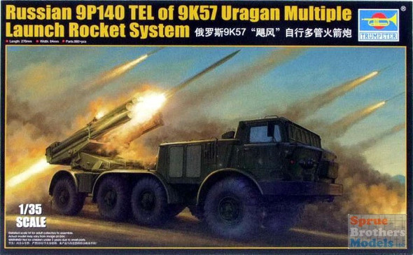 TRP01026 1:35 Trumpeter Russian 9P140 TEL of 9K57 Uragan Multiple Launch Rocket System