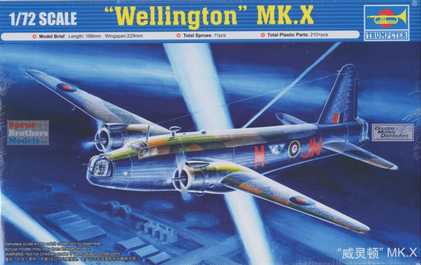 TRP01628 1:72 Trumpeter Vickers Wellington Mk X Bomber