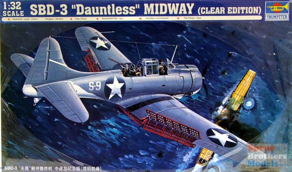 TRP02244 1:32 Trumpeter US Navy SBD-3 Dauntless Midway Clear Edition