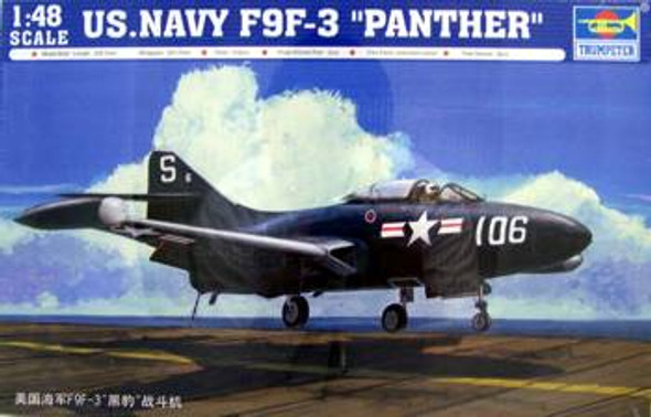TRP02834 1:48 Trumpeter US Navy F9F-3 Panther Fighter #2834