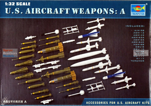 TRP03302 1:32 Trumpeter Set of Modern US Aircraft Weapons: Set A