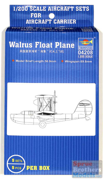 TRP04208 1:200 Trumpeter Walrus Float Plane Aircraft Set (5pcs)