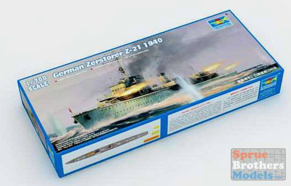 TRP05792 1:700 Trumpeter German Zerstorer Z-21 1940