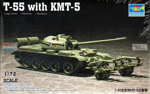 TRP07283 1:72 Trumpeter T-55 with KMT-5 Mine Roller