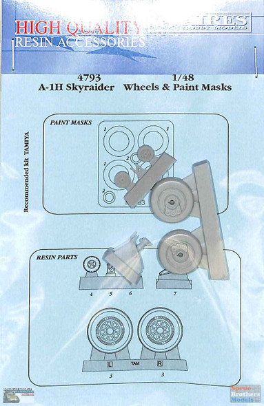 ARS4793 1:48 Aires A-1H Skyraider Wheels & Paint Mask (TAM kit)