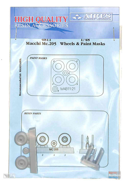 ARS4811 1:48 Aires Macchi Mc.205 Wheels & Paint Mask (HAS kit)