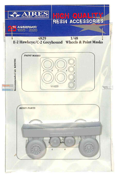 ARS4829 1:48 Aires E-2 Hawkeye C-2 Greyhound Wheels & Paint Mask Set (KIN kit)