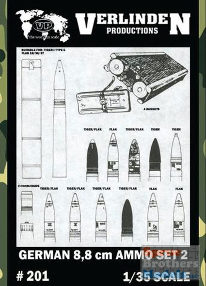 VERN0201 1:35 Verlinden German 8.8cm Ammo Set #2