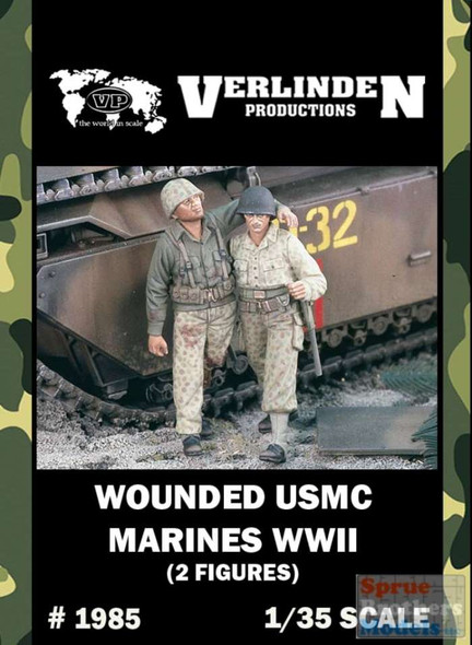 VERN1985 1:35 Verlinden Wounded USMC Marines WW2 Figure Set (2 figures)