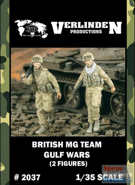 VERN2037 1:35 Verlinden British MG Team Gulf Wars Figure Set (2 figures)